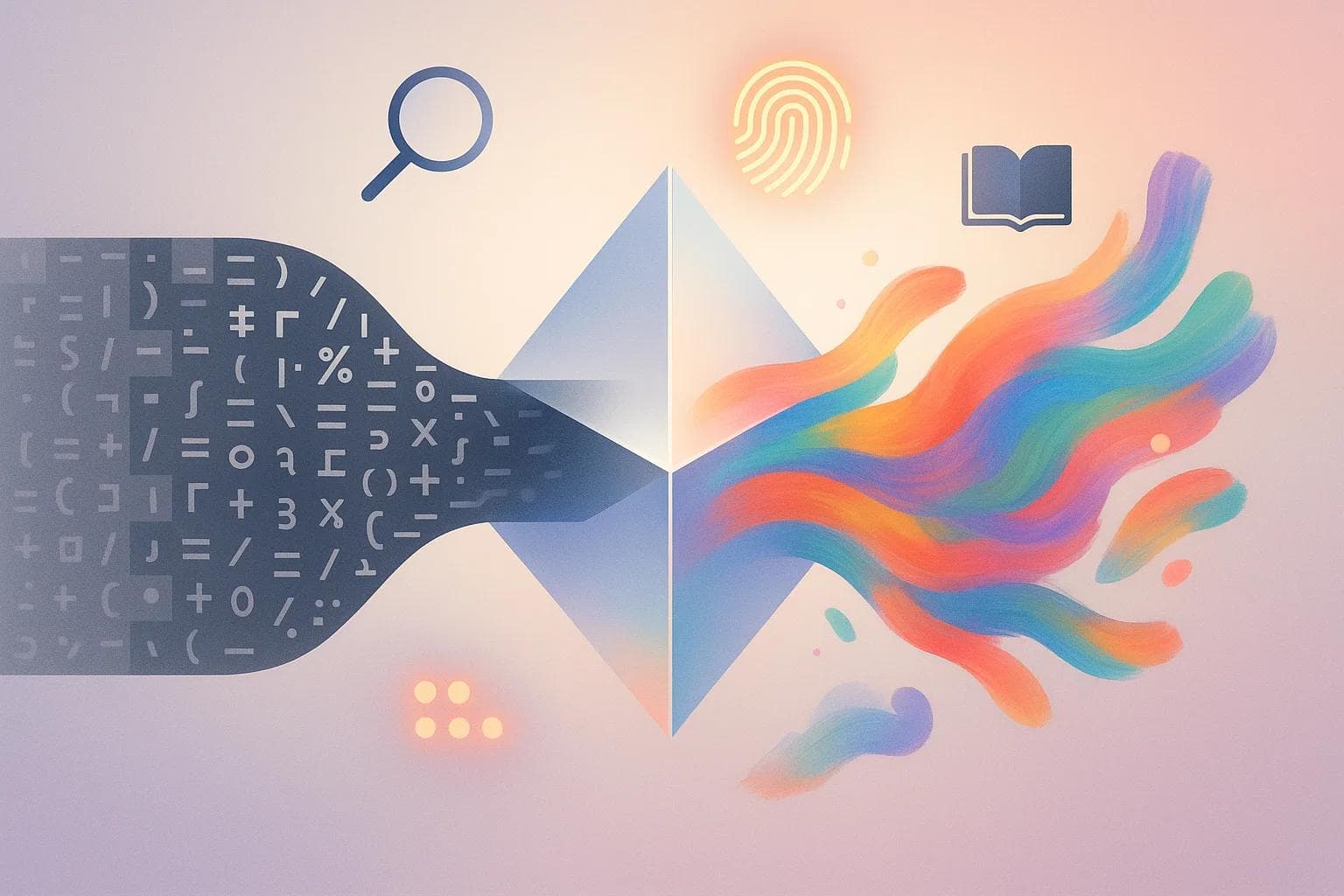 A thoughtful writer sitting at a laptop while an AI interface refines their content into natural, expressive language, symbolizing harmony between human creativity and machine assistance.